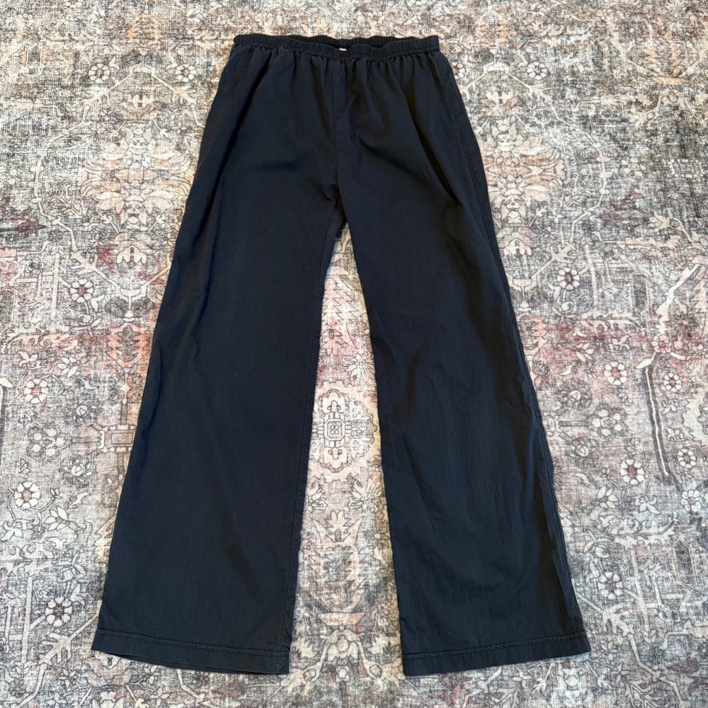 Blanque Black Lagenlook Wide Leg Pants Women's Art To Wear Minimalist‎ size 2